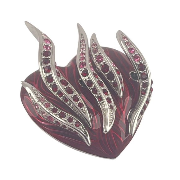 Simon Harrison Rare Trembler Fluttering Heart 1 1/4'' Brooch Designer Collectibl - Picture 1 of 10